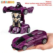 unilabo Juguete de coche deportivo transformable: Coche de carreras deslizante con propulsión por inercia, vehículo robot 2 en 1 con transformación automática - ¡Excelente regalo creativo para niños! - Multicolor - Ver 10