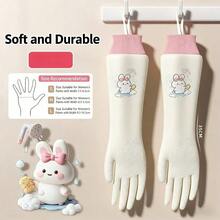 A Pair Of Cleaning Gloves For Home Use, Comfortable Dishwashing Gloves For Household Chores And Kitchen Use, Durable, Thick, And Wear-Resistant, Suitable For Washing Clothes And Cooking, Essential For Outdoor Camping - Size L [Suitable for Women] One Pair - View 8
