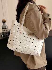 女士手提包，简约休闲多功能大容量单肩包，女士沙滩度假手提包，工作通勤手提包 - 彩色 - 查看 3