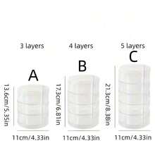 1pc 3/4/5 Tier 360° Rotating Transparent Storage Box, Multi-Functional Jewelry & Cosmetics Organizer - Clear - View 2