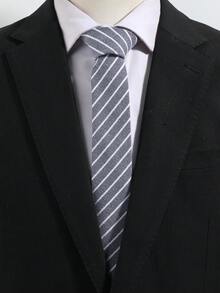 1条男士时尚休闲条纹领带，适合日常穿着、通勤、派对搭配 - 彩色 - 查看 10