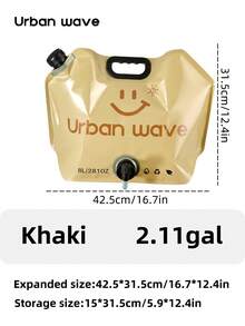 URBANWAVE URBANWAVB 1/4件装 8升大容量可折叠水袋 - 耐用手持式水袋，带高流量水龙头，户外徒步露营应急便携式节省空间水袋 - 8L/2.11加侖/281oz - 查看 11