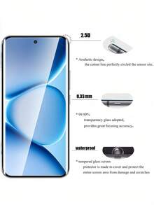 2片装超高清3D曲面钢化玻璃膜，9H硬度，适用于Redmi Note 15/14 Pro/13 Pro+、荣耀90/100/200/300/400、Magic 7/6/5 Lite Pro、X9A/X9B/X9C等机型，防爆防刮，支持指纹识别。 - 無色 - 查看 8