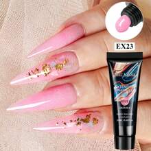 MEET ACROSS 20ml 固体延长胶，指甲加固聚合物，丙烯酸凝胶，闪粉，粉色 UV LED 固化凝胶，快速延长指甲 - 彩色 - 查看 11