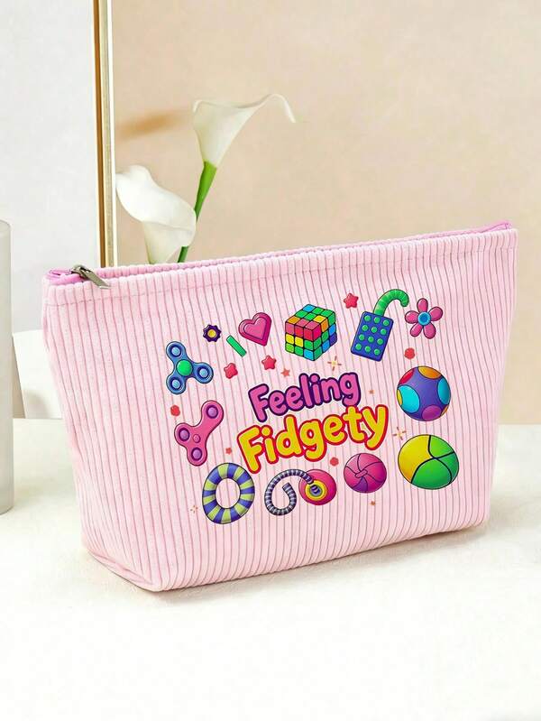 Anxiety Relief Themed Cosmetic And Accessory Storage Pouch - Designed For Sensory Disorder Individuals, Beige Portable Stress Relief Trinket, Suitable For Birthday Or Travel Gift For Men And Women. Do You Feel Uncomfortable? This Themed Cosmetic Bag Is Designed For Individuals With Sensory Disorders, Featuring Minimalist Icons, And Can Store Electronic Products, Daily Necessities, Etc. Make Up Bag Toiletry Bag Makeup Pouch Wash Bag Makeup Storage Large Capacity Mothers Day Gift Holiday Essentials Mother Gifts