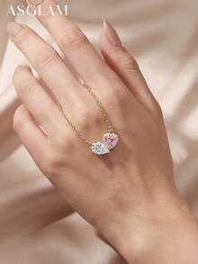 قلادة فضة عيار 925 خفيفة الوزن ذات لمعان فاخر بتصميم فيونكة وقلب ، هدية مجوهرات أنيقة للنساء ، مناسبة للارتداء اليومي - النمط 4 - مشاهدة 2