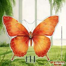 Flat Printed Acrylic Pink Butterfly Garden Decor, Outdoor Yard Lawn Potted Plant Decoration Stake - A - View 4