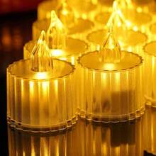 3/7/12pcs Crystal Appearance Flameless LED Candles, Flameless Candles, Battery Operated LED Tea Lights Suitable For Weddings, Holiday Parties, Centerpieces, Home Decor, Halloween, Christmas, Valentine's Day - Crystal Candle Light - View 8