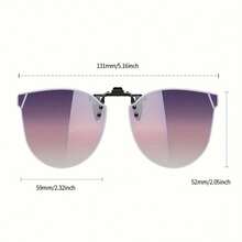 Polarized Lenses Can Be Clipped Onto The Outside Of Stylish Glasses, Unisex Design, Clip-On  Suitable For Driving And Parties, Ideal For Daily Wear And As A Photo Prop, Also A Perfect Gift For Birthdays, Valentine's Day, And Christmas. - 黑色的 - 查看 2