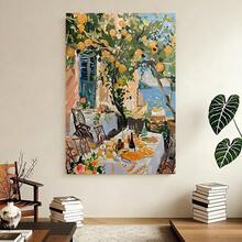 Con marco 1 pieza de lienzo enmarcado Dolce Far Niente | Escena italiana relajante con árboles de cítricos y vista al mar, ideal para decoración de sala de estar, dormitorio, estudio, comedor y balcón - Enmarcado - Ver 4