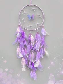 1 pieza Atrapasueños de cristal hecho a mano con mariposa, decoración colgante elegante y creativa, decoración de pared para sala de estar/dormitorio, recuerdo de fiesta festiva, decoración del hogar, estilo bohemio - Multicolor - Ver 19