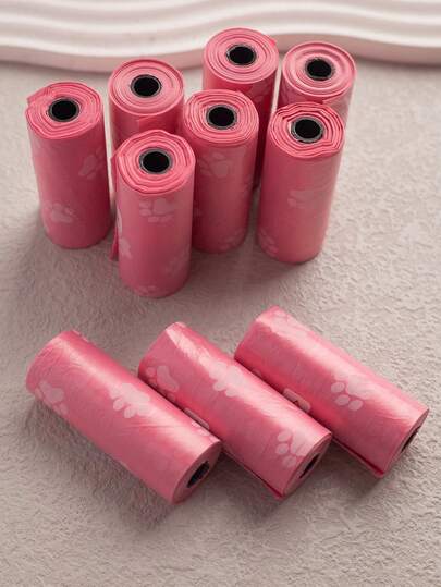 450/300/150 Pink Printed Dog Poop Bags, Portable, Clean, Suitable For Car Trash Cans And Small Trash Cans, Can Replace Ordinary Trash Can Garbage Bags, Pet-Specific Garbage Bags, Leak-Proof Pet Garbage Bags, Suitable For Outdoor Dog Walking, Smart Outdoor Dog Poop Bags. Suitable For Security, Industry, Municipal Services, Healthcare, Institutions And Other Fields,