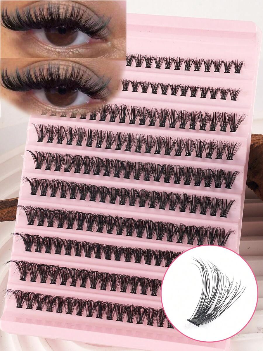 40 Boxes Fake Eyelashes, 200 Pieces Cluster Eyelashes, 0.07mm D-Curl, 9-16mm Mixed Natural Eyelash Extension, 3D Russian Stripe Curly Individual Eyelash Clusters, Makeup Tools - Suitable For Mom, Eyelash Clusters, Individual False Eyelashes, False Eyelashes