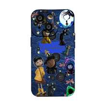 Tema de botones amarillos azul oscuro Coralinefunda de teléfono Fundas compatibles con ,Apple,VIVO,OPPO,,, y Honor.Fabricadas en silicona TPU,ofrecen protección contra golpes y caídas. - Negro - Ver 2