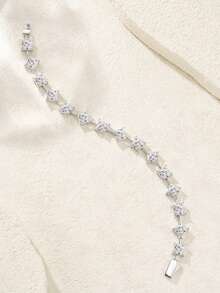 925 Sterling Silver D Color Moissanite Tennis Bracelet, Luxury Bridal Jewelry, Proposal, Wedding, Birthday And Anniversary Gift - Silver - View 5
