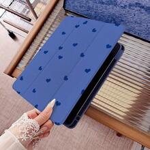 1 Ốp lưng bảo vệ máy tính bảng bằng acrylic trong suốt cao cấp, họa tiết trái tim nhỏ màu xanh trắng dễ thương, có khe cắm bút, chân đế từ tính đa góc và chức năng tự động bật/tắt màn hình, tương thích với iPad Pro/Air, và Pad 5/6/25. - Nhiều màu - Xem 4