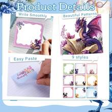2/4/8-Pack Dragon-Themed Sticky Notes Gift, Adorable Dragon Pattern Notepad 7.62x7.62cm, Perfect For Students & Colleagues, Fun Self-Adhesive Notes, Office & Study Supplies, Unisex - one-size - View 3