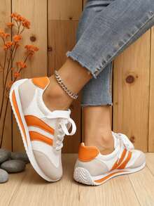 FZY 2025 New Style Women's Casual Sports Shoes, Women's Flat Sandals - Men's Sports Shoes - Women's Home Slippers - Women's Flat Sandals - Lightweight And Versatile Fashionable Sports Shoes - Suitable For All Seasons, With Anti-Slip Rubber Outsoles, Shock-Absorbing Midsoles And Moisture-Wicking Linings. Lightweight Women's Running Sports Shoes - Breathable Cushioned Heels - Women's Yoga Sports Shoes - Waist Support And Anti-Slip Materials, Suitable For Studio Training And Daily Wear - Adjustable Laced Women's Shoes, Fashionable And Multi-Functional Women's Sports Shoes, White Sports Shoes, Christmas Shoes, An Excellent Decoration And Gift For Christmas. - 橘色 - 查看 6