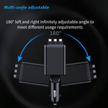 Nuokaiqi 7-In-1 Vehicle Charger, 120W Fast Charging With 70cm Extendable Cable, Built-In 180° Adjustable TYPE-C/IOS Interface And 80cm Extendable Cable, Multi-Functional Vehicle Charger - New - View 5