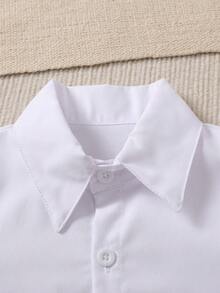 女童新款秋冬长袖衬衫，开学礼物，女童正装休闲衬衫，白色女式衬衫 - 白色 - 查看 3