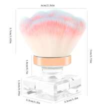 1 Pc Women Pink Soft Bristle Nail Dust Brush, Rose Shape Gentle Nail Dust Powder Remover, Manicure Cleaning Tool For Acrylic Nails, Home & Salon Use - 彩色 - 查看 4