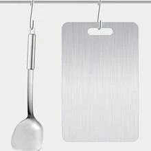 1pc Stainless Steel Double-Sided Anti-Mold Cutting Board For Home Use - Silver - View 12