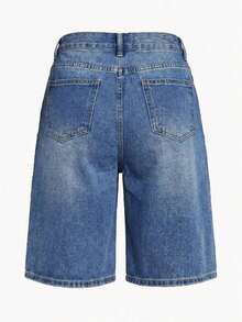 Women's Loose Fashion Straight Mid-Calf Shorts Casual Summer - 輕洗 - 查看 6