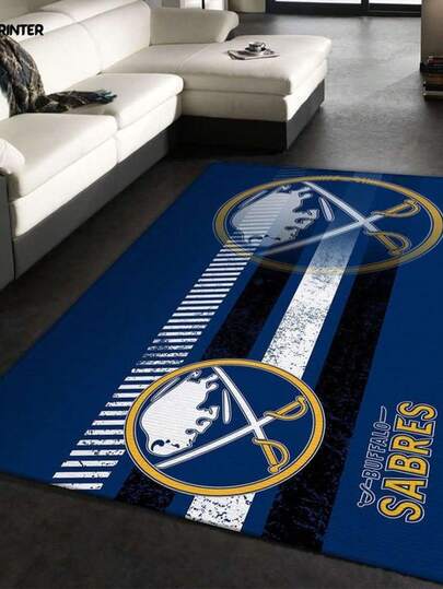 Alfombra de los Sabres de Búfalo para sala de estar, decoración de piso, regalo de fanático, 1 pieza de alfombra de franela, alfombra para sala de estar, alfombra para dormitorio, alfombra lavable, alfombra cómoda, suave bajo los pies, alfombra de decoración del hogar, agrega calidez. Felpudo para lavandería, felpudo suave, alfombra de entrada, felpudo de cocina, lavable, alfombra con diseño de letras a prueba de polvo, decoración del hogar, decoración de habitación festiva