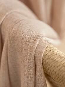 1件复古米色加厚亚麻薄纱窗帘，奢华薄纱窗帘，舒适半遮光窗帘 - 日式亚麻风格，杆袋式半遮光窗帘，适用于客厅和卧室，降噪防紫外线，家居装饰遮光窗帘（190克面料重量） - 彩色 - 查看 7