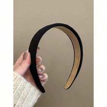 4pcs/1pc Vintage Soft Sponge Headband, Solid White And Brown Color, Elegant High-End Fashion Hair Accessories, Suitable For Daily Wear, Washing Face, Showering, Matching Outfits, For Women, Hair Band, Hair Hoop, Autumn ,Hairband For Women - 黑色 1 件 - 查看 4