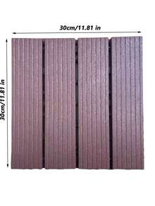 1/2/4pcs Garden Flooring, 30cm*30cm, Interlocking Stripe Pattern Tiles, Suitable For Decorating Pool, Balcony, Garden, Corridor, Water-Permeable - Vertical Stripes - View 10