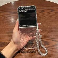 Wave Ripples 适用于三星 Galaxy Z Flip 7、Galaxy Z Flip 6、Galaxy Z Flip 5、Galaxy Z Flip 7FE 等型号的时尚透明波纹手机壳，兼容三星折叠屏手机。 - 無色 - 查看 2