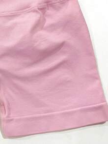 Women's Seamless Butt Lifting Sports Shorts, Suitable For Gym Workout, Cycling, Running, Black Tight Pants, Summer - Pink - View 5