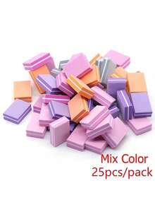 25 miếng dũa móng tay hai mặt, mút xốp mini. - Nhiều màu - Xem 6