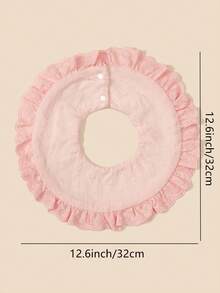 1 pieza Babero de encaje y flor de princesa para bebé, babero de babeo de alta calidad con estilo vintage para la temporada de bodas, con borde floral, adecuado para salidas diarias y regalos para niñas bebé - Rosa - Ver 6