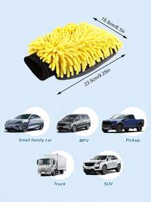 Double-Sided Car Washing Gloves, Waterproof Lining, Made Of Microfiber And Faux Wool, Won't Scratch, Helps Produce Foam, Ideal For Car Detailing, Washing And Drying, A Useful Car Cleaning Tool - A - View 10
