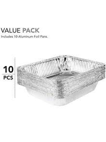 10个/20个装长方形锡箔托盘，一次性铝箔烤盘，适用于空气炸锅和烤箱 - 查看 3