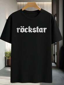 Men Plus Size T-Shirts - Black - View 2