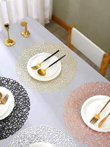 Set de 1/2/4 piezas de individuales de PVC con diseño de cuerda, aptos para cocina, mesa de comedor, interior/exterior, lavables, resistentes al calor, fáciles de limpiar, aplicables para bodas, campamentos, fiestas y días festivos - Multicolor - Ver 1