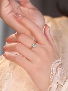 1 chiếc nhẫn hình dây leo "Tình yêu đan xen" đính đá Moissanite và kim cương 1.0CT, nhẫn cưới bằng bạc S925, thích hợp làm quà tặng đính hôn cho vợ, bạn gái, quà sinh nhật, quà kỷ niệm, trang sức cưới cao cấp. - Nhẫn kim cương quấn 1 carat - Xem 4