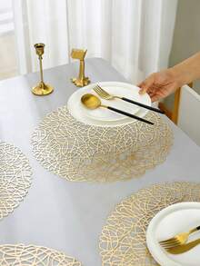 Set de 1/2/4 piezas de individuales de PVC con diseño de cuerda, aptos para cocina, mesa de comedor, interior/exterior, lavables, resistentes al calor, fáciles de limpiar, aplicables para bodas, campamentos, fiestas y días festivos - Multicolor - Ver 6