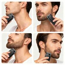 Máy cạo râu điện Hatteker 1 cái sạc USB dành cho nam, có chức năng tỉa râu và làm trắng. - màu đen - Xem 6