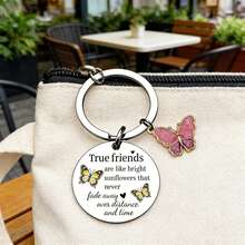 Butterfly Keychain For Women - Inspirational Gifts, Motivational Key Rings With Encouraging Message, Elegant Gift - Silver - View 4