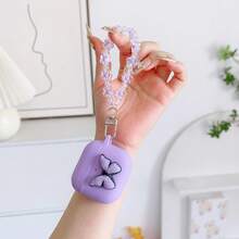 Tương thích với , bao đựng tai nghe Bluetooth có dây đeo hình bướm hoạt hình. - Màu tím  Violet - Xem 4