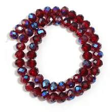 1 buah Manik Abacus Berfaset, Manik Kristal Pipih, Manik Lepas Aneka Warna, Manik Modis, Berwarna-warni, Lucu, Berlapis Elektroplating, Serbaguna, Cocok untuk DIY, Gelang, Kalung, Pembuatan Perhiasan, Tali Ponsel, Gantungan Kunci - Merah transparan semi-elektroplating - View 8