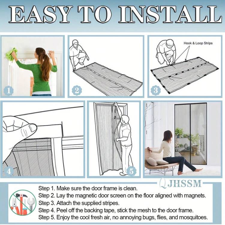 1 tấm rèm chống muỗi từ tính, được làm từ vải lưới mịn, ngăn chặn muỗi hiệu quả nhưng vẫn cho phép không khí lưu thông, có nam châm ở giữa giúp thú cưng dễ dàng ra vào, tận hưởng cuộc sống thoải mái không bị muỗi quấy rầy. - 1 mặt hàng - Xem 9