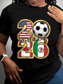 2026 World Cup Usa Canada Mexico Soccer Football Jersey Shirt For Men Women Unisex Fan Gift Apparel Sport Wear Summer Outfit,220g - 黑色 - 查看 2