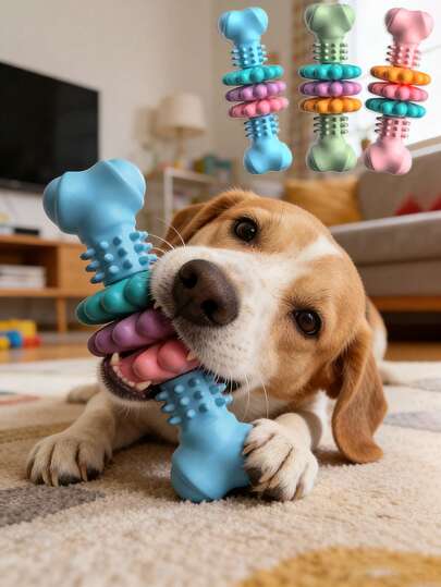 Indestructible Dog Chew Bone Toy, Durable TPR Rubber Suitable For Aggressive Chewers, Bone-Shaped Training Toy, Small/Medium Dog Teeth Cleaning Chew Toy, Solution For Boredom And Destructive Chewing, Perfect Gift For Your Beloved Pet