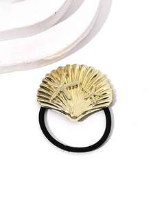1pc Plain Shell & Starfish Casual Bohemian Zinc Alloy Shell Starfish Fashion Versatile Seamless Hair Tie, Suitable For Daily Wear - Multicolor - View 9