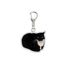 1个亚克力猫脸表情钥匙扣，可爱搞笑猫头表情包挂件，装饰吊坠 - 彩色 - 查看 15